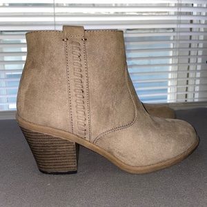 Tan Heeled Ankle Bootie
